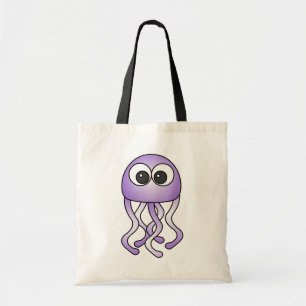 Bolsa Tote Sacola roxa bonito das medusa de Kawaii