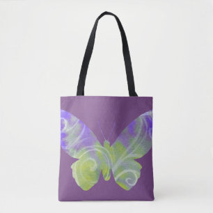 Bolsa Tote Sacola roxa da borboleta