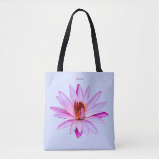 Bolsa Tote Sacola roxa do ombro da pervinca do lírio de água