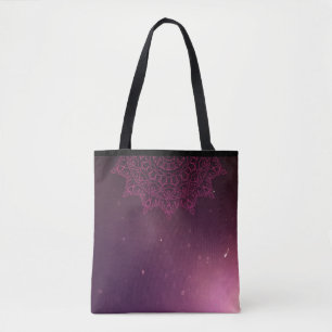 Bolsa Tote Sacola roxa Mandala