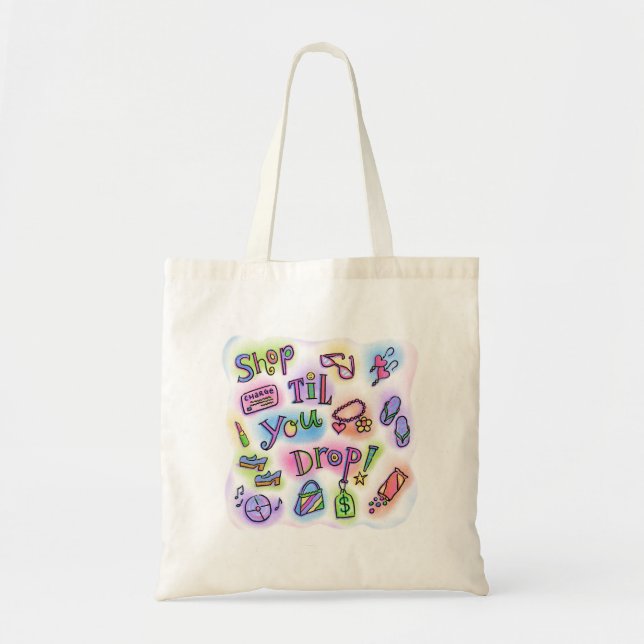 Bolsa Tote Sacola shop til you drop (Frente)