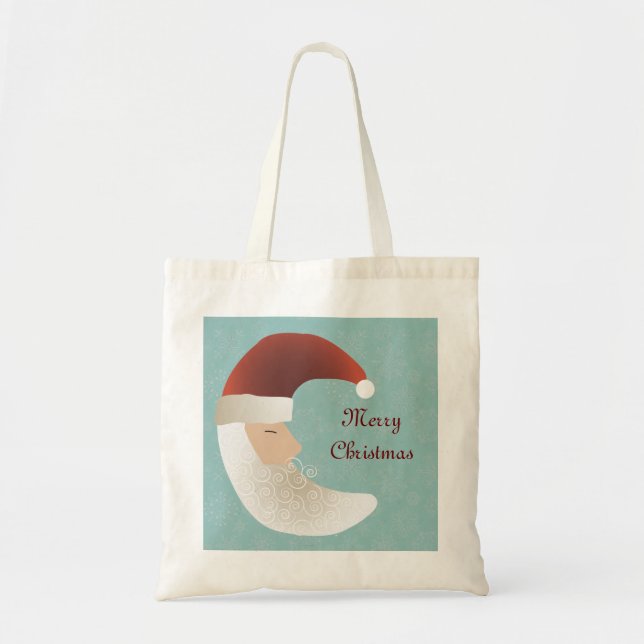 Bolsa Tote Sacola sonolento do Natal da meia lua do papai (Frente)