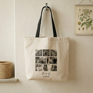 Bolsa Tote Sacola Tote com Colagem Personalizada de 8 Fotos