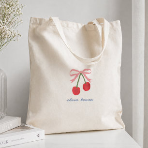 Bolsa Tote Sacola Tote Ilustração Fofa com Laço Coquete Cer
