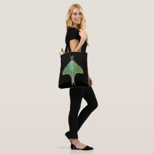 Bolsa Tote Sacola verde do animal da traça de Luna