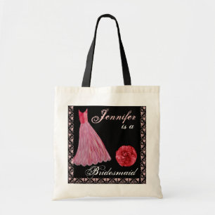 Bolsa Tote Sacola VERMELHA do algodão do vestido da dama de