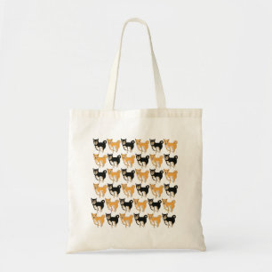 Bolsa Tote Sacola vermelha e preta & de Tan Shiba Inu