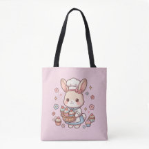 Sacolão de Lona Rosa Cozinha Coelhinho Fofo