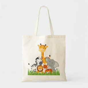 Bolsa Tote Sacolas bonitos dos animais do bebê da selva