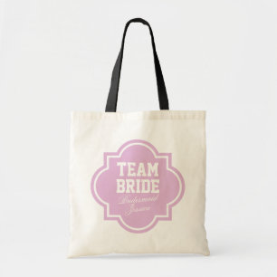 Bolsa Tote Sacolas cor-de-rosa da noiva da equipe para a