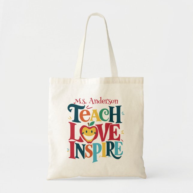 Bolsa Tote Sacolas de Agradecimento para Professores (Frente)