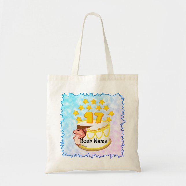 Bolsa Tote Sacolas de aniversário de 17 anos do Mouse (Frente)