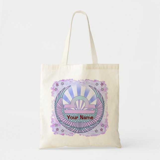 Bolsa Tote Sacolas de aniversário de Libra (Frente)