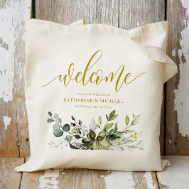 Bolsa Tote Sacolas de Eucalipto Folhas Verdes