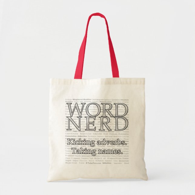 Bolsa Tote Sacolas do nerd da palavra (Frente)