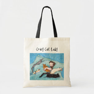 Bolsa Tote Sacolas loucas dos gatos da rainha da senhora do