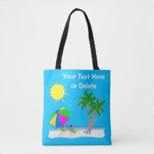 Bolsa Tote Sacolas personalizadas alegres da praia