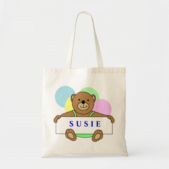 Bolsa Tote Sacolas personalizadas do urso de ursinho (Frente)