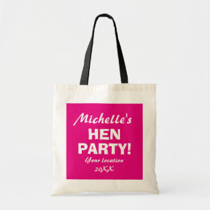 Bolsa Tote Sacolas personalizadas rosa neon para noite de des