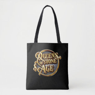 Bolsa Tote Sacolas Pretas com Design do Queens of the Stone A