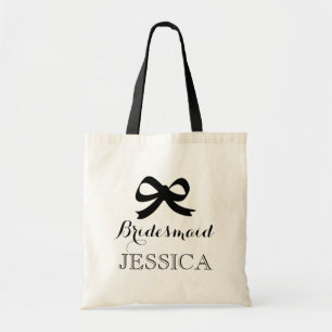 Bolsa Tote Sacolas preto e branco chiques da dama de honra