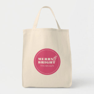 Bolsa Tote Sacolas Tote de Natal Rosa