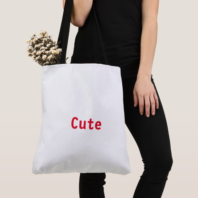 Bolsa Tote Sacolinha de Compras Vermelha com Impressão Fofa C (Close Up)