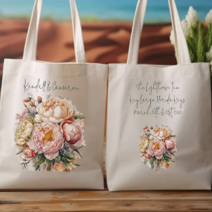 Bolsa Tote Sacos de Boas-Vindas de Casamento com Design de Pe
