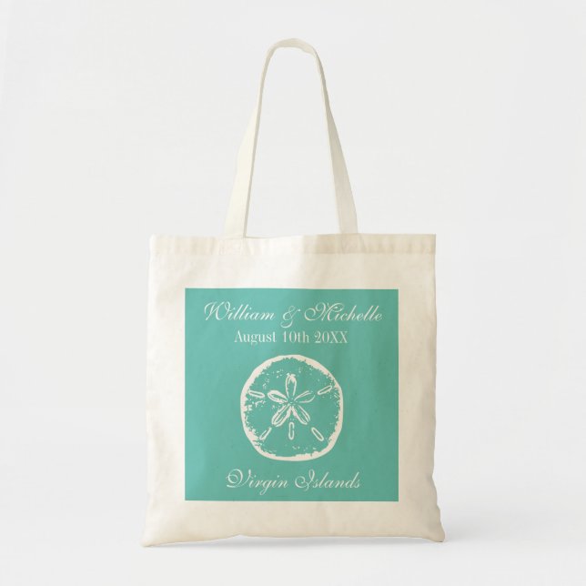 Bolsa Tote Sacos de mão personalizados para casamento na prai (Frente)
