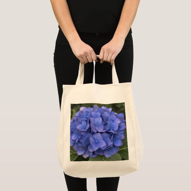 Bolsa Tote Sacos de Tota Azul bonito Hidrazandea (Frente (produto))