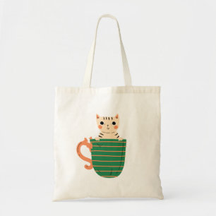 Bolsa Tote Sacos De Tota De Gato E Taça