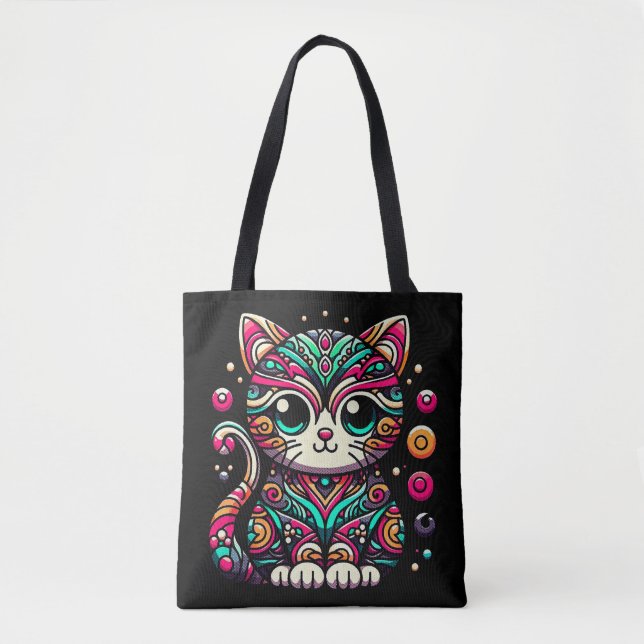 Bolsa Tote Sacos de Tota de Ornamento de Gato (Frente)