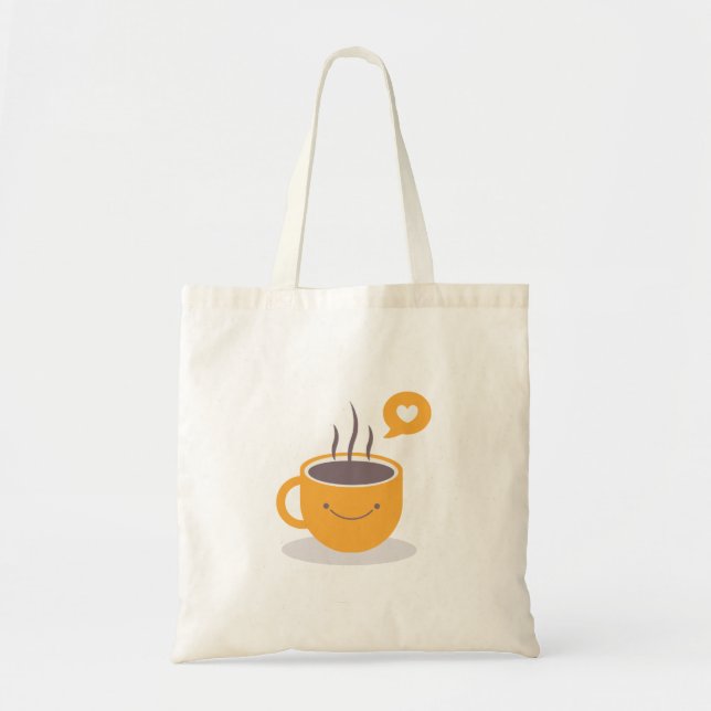 Bolsa Tote Sacos de Tote de Café Amarelo Simples (Frente)