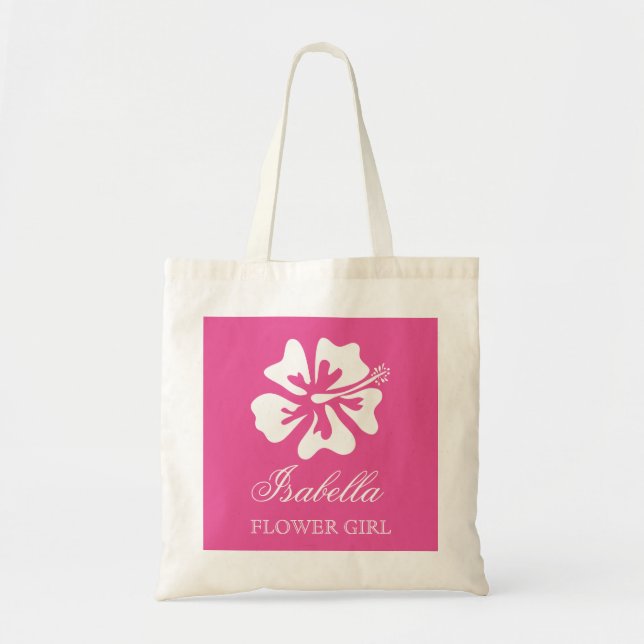 Bolsa Tote Sacos de tote de casamento de uma floreira rosa pe (Frente)