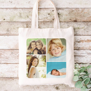 Bolsa Tote Sacos de Tote de Colagem de Fotos da Família Perso