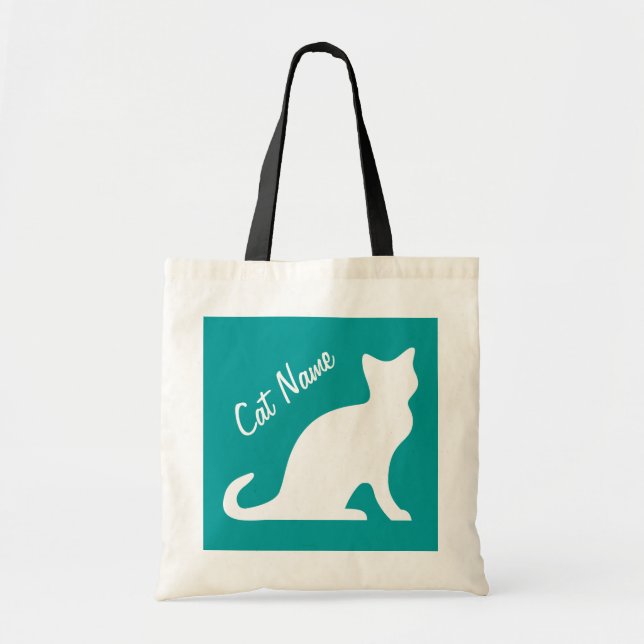 Bolsa Tote Sacos de tote de gato | Nome personalizado para an (Frente)
