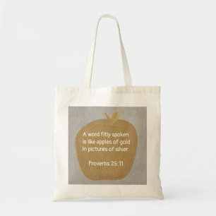 Bolsa Tote Sacos de tote de maçã dourada falados