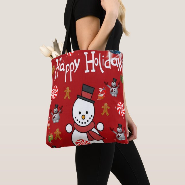 Bolsa Tote Sacos de Tote, Felizes Férias de Natal (Close Up)