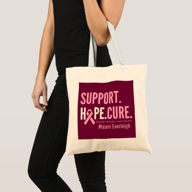 Bolsa Tote Sacos de Tote Personalizados de cancer da mama (Frente (produto))