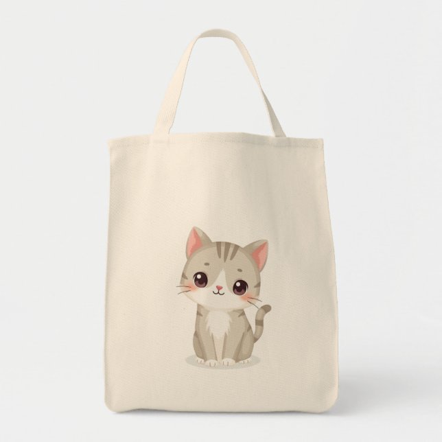Bolsa Tote Sacos de Tote (um gato fofo) (Frente)