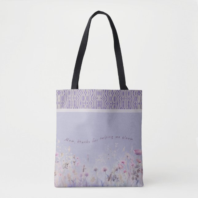 Bolsa Tote sacos modernos de toques felizes dias de as mães (Frente)