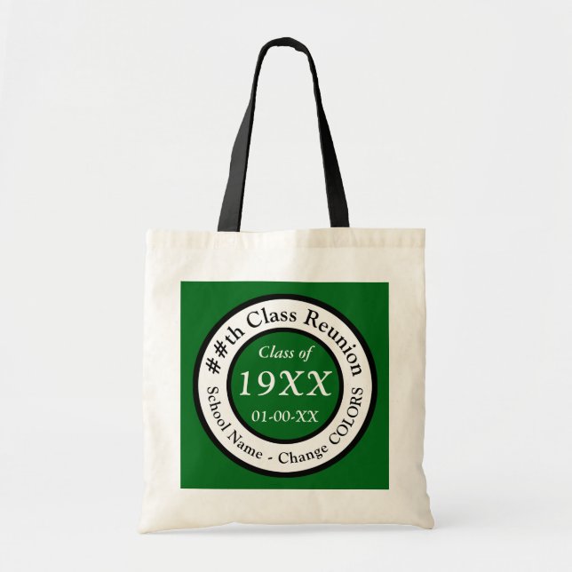 Bolsa Tote Sacos para presentes de Reunião de Classe Verde ou (Frente)