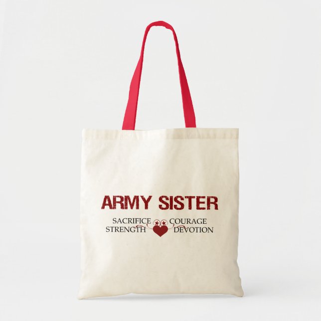 Bolsa Tote Sacrifício da irmã do exército, força, coragem (Frente)
