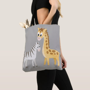 Bolsa Tote Safari bonito do animal do bebê da zebra e do