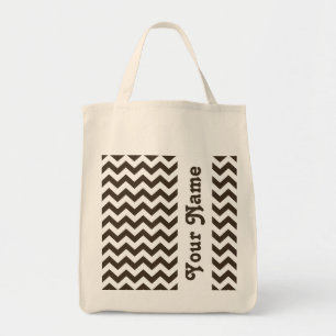Bolsa Tote Safari Chevron da cola com nome customizável