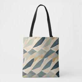 Bolsa Tote Sage Coastal Batik Parang Geométrico Inspirado