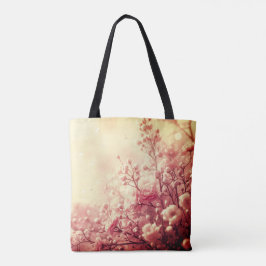 Bolsa Tote Saia com Estilo Com Belas Flores Rosa em um