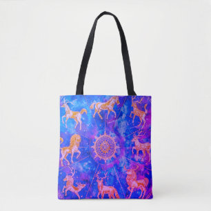 Bolsa Tote Saia com Estilo com Este Azul + Roxo