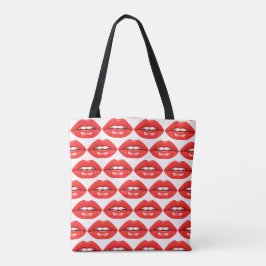 Bolsa Tote Saia com Estilo Com Um Conjunto de Lábios Cheios n