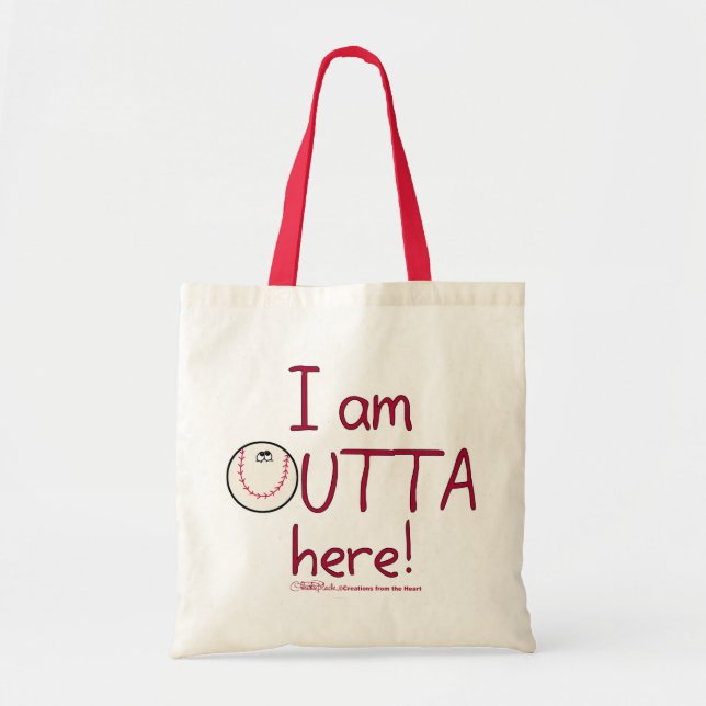 Bolsa Tote Saia Daqui! Caráter Baseball (Frente)